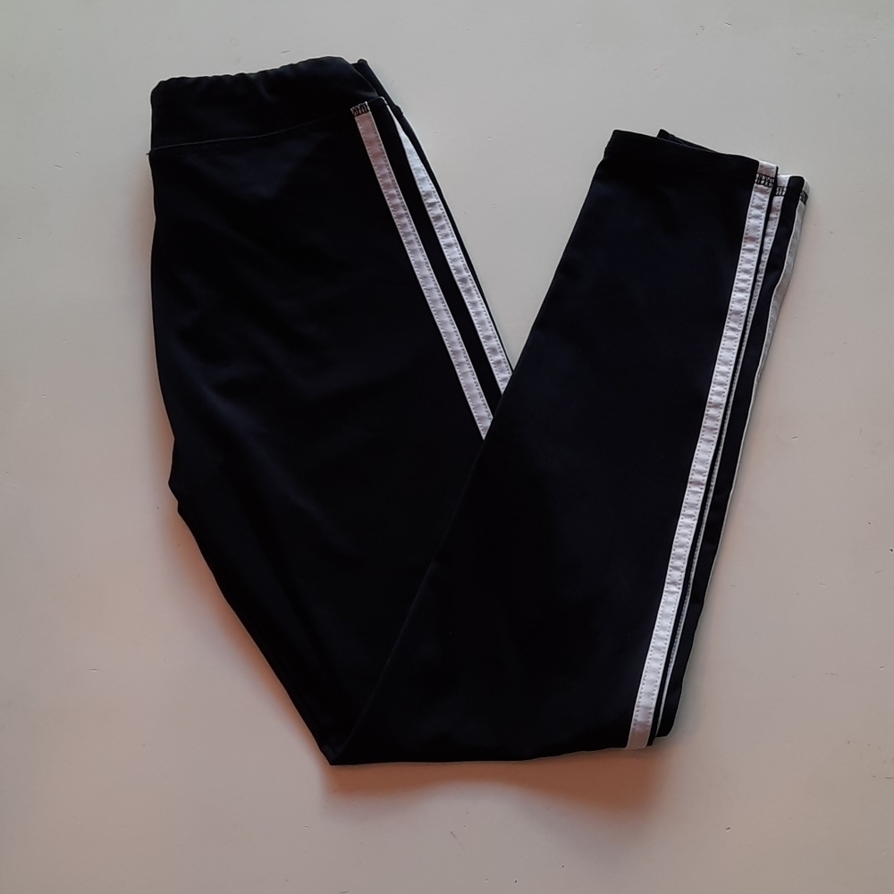 Adidas black white athletic pants medium 10 12